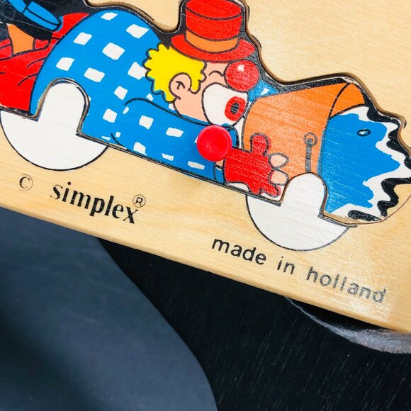 70s Groovy Clown Family Wooden Puzzle Vintage Toys made in Holland Circus Decor - Picture 8 of 12